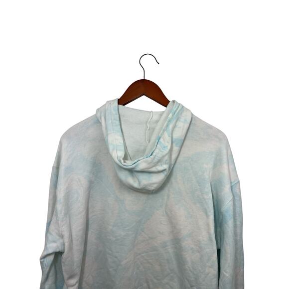 John Elliott White Sky Blue Hoodie Marble Swirl Streetwear Sweatshirt Medium - Picture 6 of 6